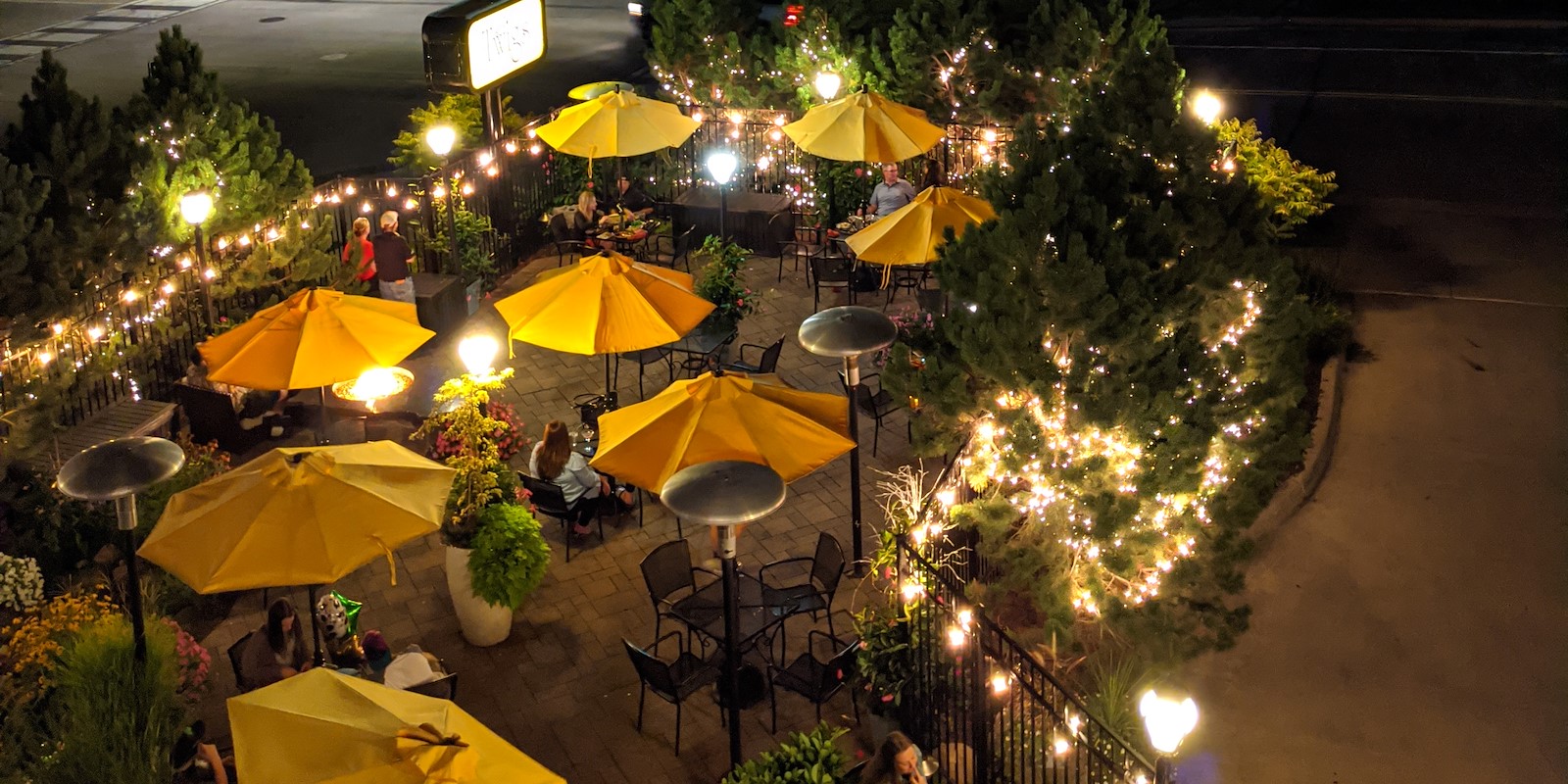 Patio at night